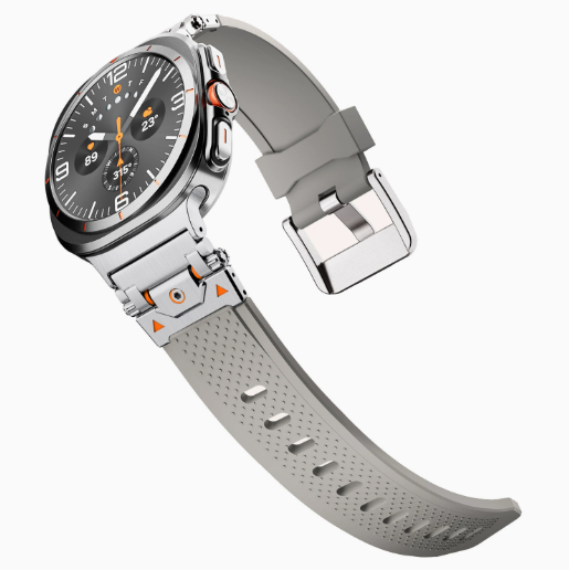 Металевий ремінець Armor Pro із силіконовою вставкою для Samsung Galaxy Watch 8 40/44 мм. (gray+silver)