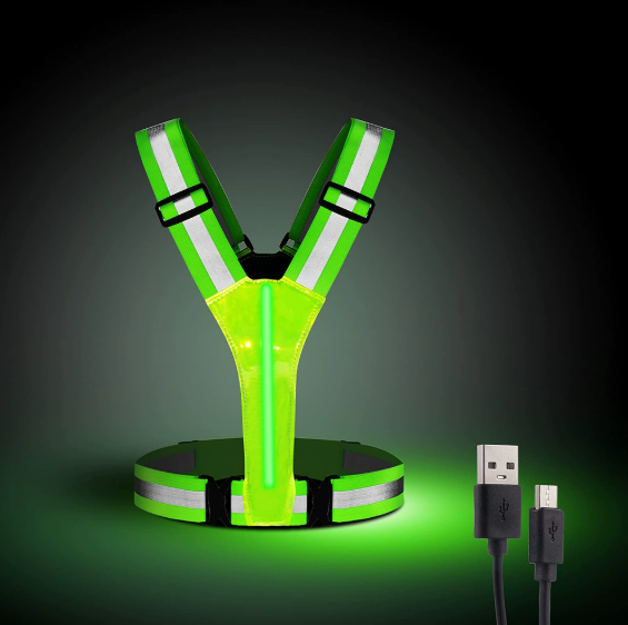 LED світловідбиваючий жилет з підсвіткою USB (для бігу, спорту, велосипеда, роботи) (Green)