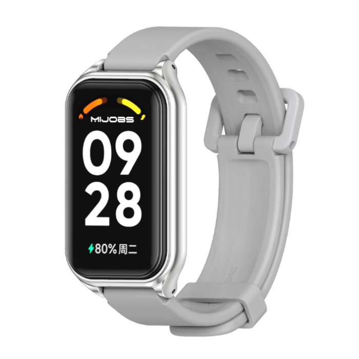 Ремінець силіконовий для Xiaomi Mi Smart Band 8 Active (Сірий)