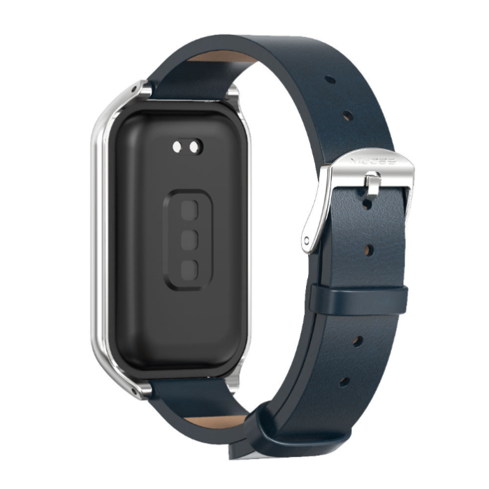 Ремінець шкіряний для Xiaomi Mi Smart Band 8 Active,  (Синій)
