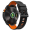 Силіконовий ремінець з карбоновим візерунком 26 мм для Garmin Fenix / Enduro / Tactix (Black orange)