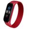 Тканинний монобраслет Braided Solo Loop для Xiaomi Mi Band 3 | 4 | 5 | 6 (Розмір M - 170 мм), Чорний (Червоний)