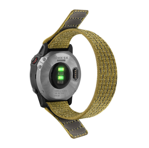 Нейлоновий ремінець на липучці для Garmin Fenix 7/7X/6X/5X/6/5 26ММ. (Оливковий зелений)