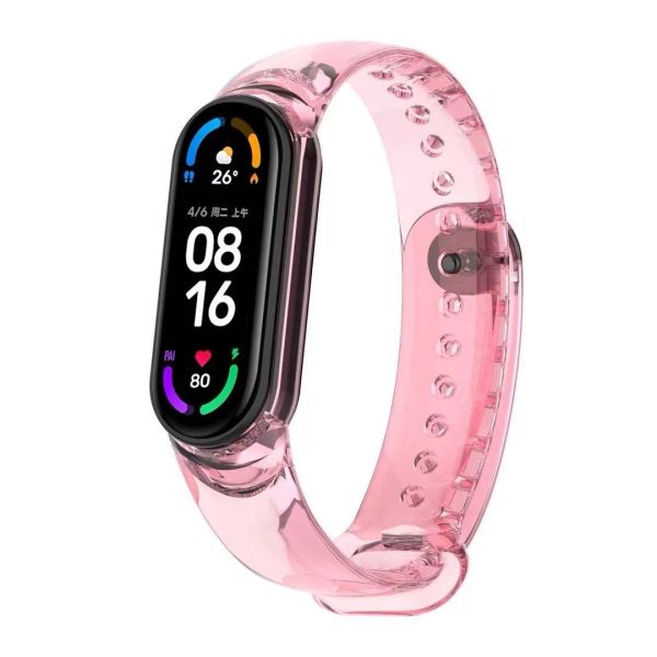Силіконовий ремінець для браслета Xiaomi Mi Band 5/6/7 (Рожевий)